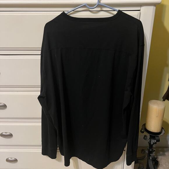 Lucky Brand Long Sleeve Black T-Shirt Men's Size XXL EUC Soft Plain Black Shirt - Picture 2 of 8